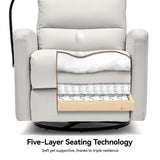 AIRSKY Power Recliner Chair, Oversized Swivel Rocker Recliner, Electric Recliner Chairs for Adults, Nursery Rocking Chairs, Lazy Boy Recliner Chair, P2 (Gray White) AIRSKY