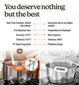 Digital Candy Thermometer with Pot Clip, Instant Read Kitchen Thermometer for Cooking, Baking, and Candy Making – 10" Stainless Steel Probe, LCD Display, Essential Baking Tool Craft911