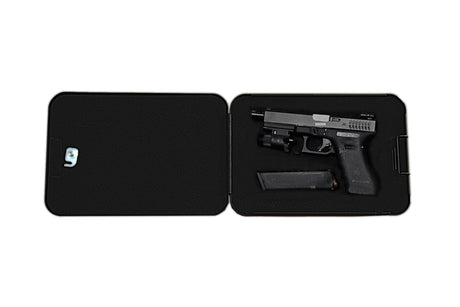 Dveron XT-Standard (Large) Portable Gun Safe for handgun, Gun Lock Box for Cloakroom Bedroom Nightstand and Car, Black Safe Box, Carbon Steel Construction Dveron