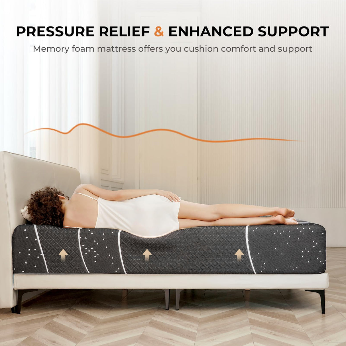 Sweetnight Queen Size Mattress, 12 Inch Memory Foam Mattress for Pressure Relief & Motion Isolation, Queen Mattress in a Box, Starry Night Sweetnight