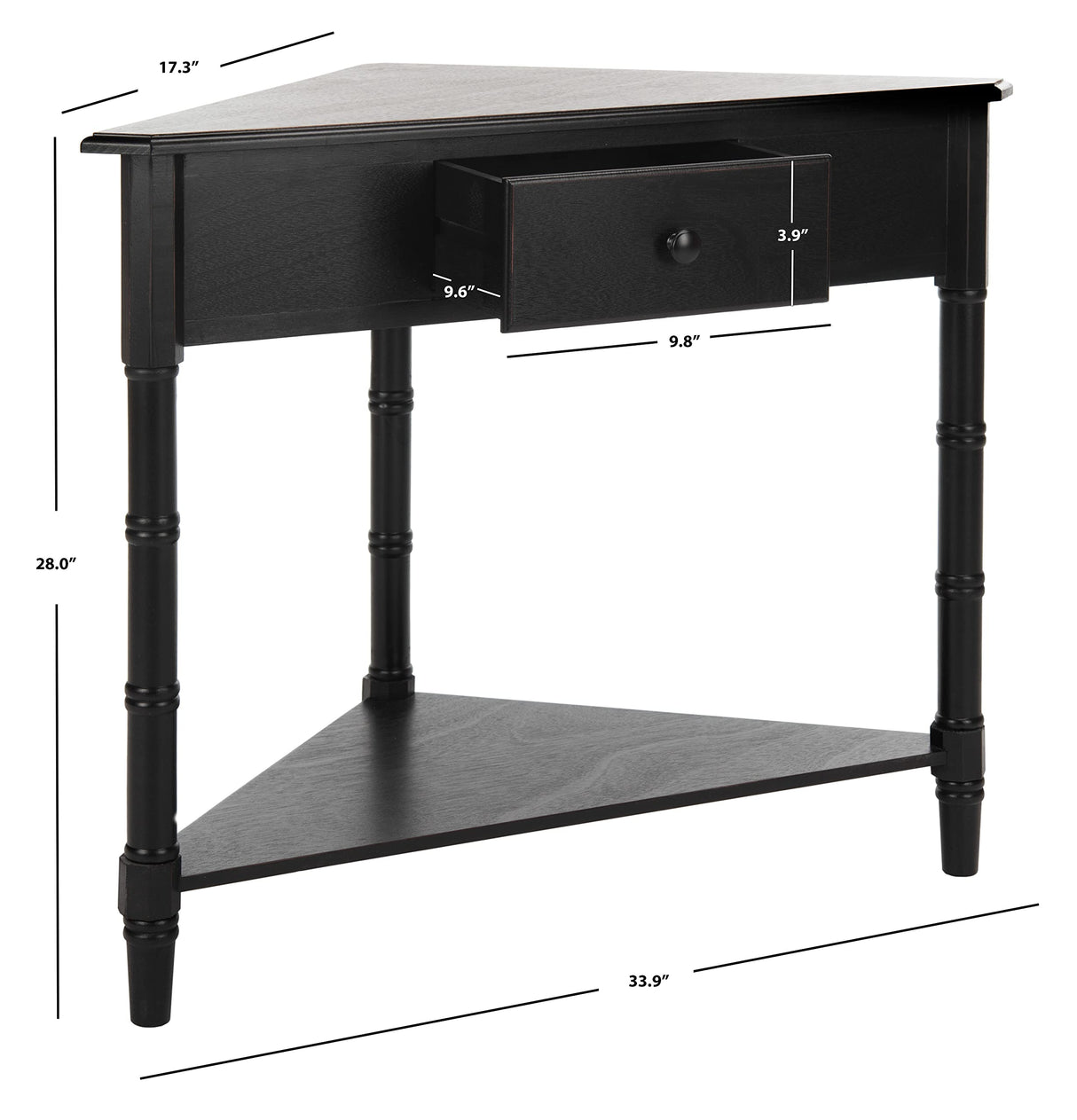 Safavieh American Homes Collection Gomez Distressed Black Corner Table Safavieh