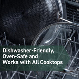 HexClad Hybrid Nonstick 6-Piece Pot Set with Trivets, 2, 3, and 8-Quart Pots with Tempered Glass Lids, 2 Silicone Trivets Included, Dishwasher Safe, Compatible with All Cooktops HexClad