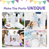 iLink-outer White Bounce House Indoor Outdoor Bouncy Castle for Kids 2-8 Oxford Toddler Bounce House with Slide Balloon & Blower,103 x 71 x 90 inch,Children's Birthday Party Easter Party Gifts iLink-outer
