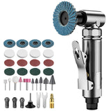 COLFULINE Angle Air Die Grinder 1/4" with 20 pcs 2" Roll Lock Sanding Discs, 90 Degree Heavy Duty 20,000 RPM Compressed Sander Polisher Tool for Contour Grinding, Polishing, Milling, Cutting COLFULINE