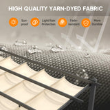 VINGLI 10’x 10' Outdoor Pergola Aluminum Retractable Pergola Canopy with Adjustable Roof, Patio Pergola for Deck, Porch, Garden, Yard (Khaki) VINGLI