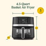Cuisinart Air Fryer Oven – 4.5-Qt Basket Black and Stainless Steel Air Fryer – Dishwasher-Safe Parts with 4 Presets – Roast, Bake, Broil, Air Fry and Keep Warm – Quick & Easy Meals – AIR-160 Cuisinart