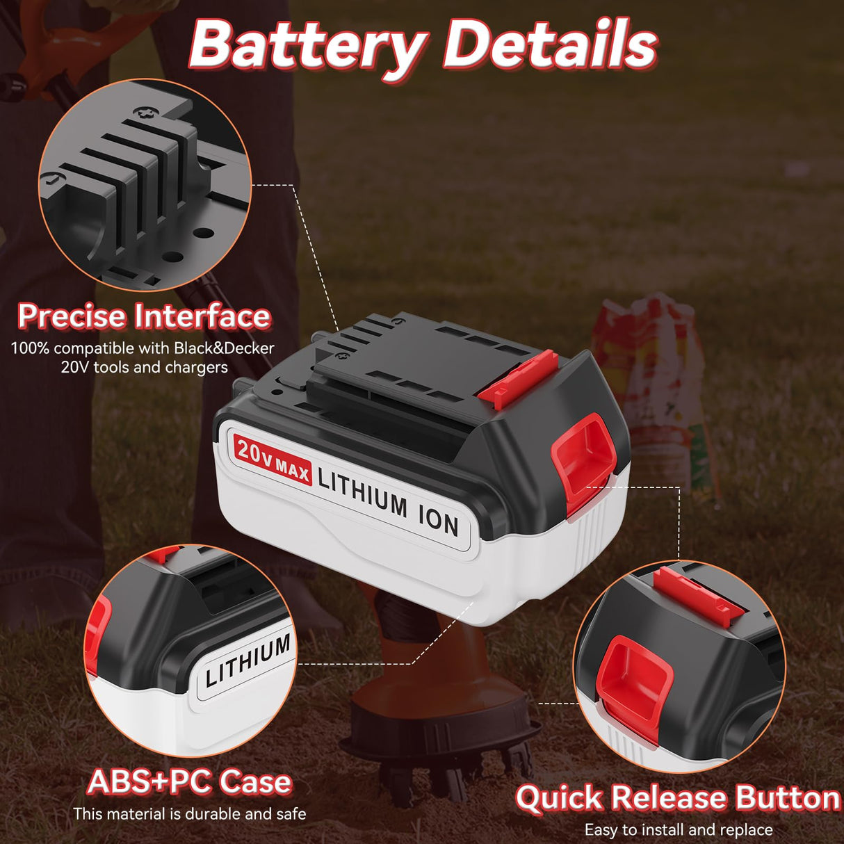 20V 6.0Ah LBXR20 Replacement for Black and Decker 20V Lithium Battery LB20 LST220 LBX20 LBXR2020-OPE LBXR20B-2 LB2X4020 2Packs Hastia