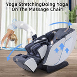 MassaMAX 4D Full Body Massage Chair with Zero Gravity, Extendable Footrest, SL Track, 15 Modes, AI Voice Control, Yoga Stretch, Foot Rollers, and Waist & Calves Heating Comfort with Cover (White) MassaMAX
