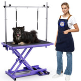 Flying Pig Ultimate Heavy Duty Grooming Table – Electric Lift, Adjustable Height, Non-Slip Surface, Professional Dog & Cat Grooming Arm, Stable & Safe Design for Home and Salon Use -Purple Flying Pig Grooming