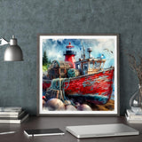 5D Diamond Painting Kits for Adults, Beach Diamond Art Kits for Adults Beginner, DIY Full Drill Diamond Dot Gem Painting for Home Wall Decor 13.78x13.78inch BYGFHLYW