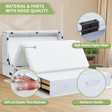 EDWINENE Murphy Bed with Mattress Included, Queen Murphy Bed Cabinet with Drawers and Charging Station for Small Apartments, Home Offices(Circular Pattern, White) EDWINENE