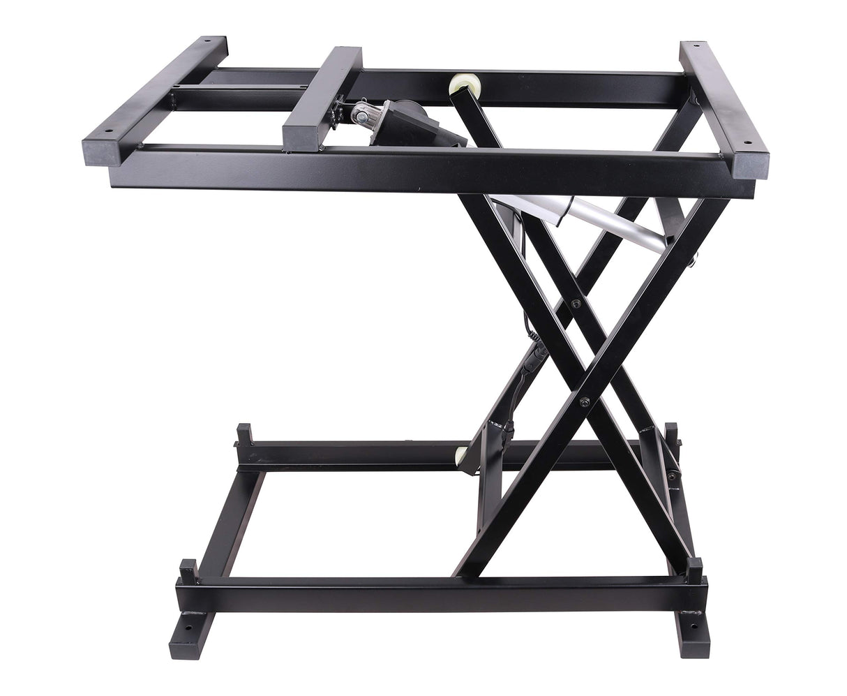 ECLV 30'' Electric Manual Control Dining Table Coffee Table Lift,Black,110V-240V,Working Platform Computer Desk Electronic Scissor Lift with 2 USB Charger Ports,200LBS Weight Capacity ECLV