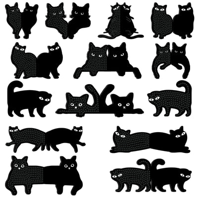 Saillong 12 Pcs Black Cat Diamond Painting Bookmark Cute Cat Diamond Art Kits for Aldults Animal Magnetic Bookmark 5D Rhinestone Magnetic Book Page Clips for Reading Lover Gifts Office Home DIY Crafts