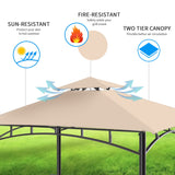 FAB BASED 5x8 Grill Gazebo Canopy for Patio, Outdoor BBQ Gazebo with Shelves, Barbeque Grill Canopy (Cream) FAB BASED