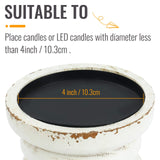 SOFE Rustic Candle Holder for Pillar Candle, Vintage White Wooden Pillar Candle Holder, Farmhouse Antique Candlestick Holder for Dining Table, Coffee Table Centerpiece (4.9" x 4.9" x 6.1") SOFE