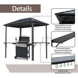 Endark 8' x 5'FT Grill Outdoor BBQ Gazebo Canopy with Two Metal Shelves,Outdoor Permanent Hardtop Gazebo Canopy for Patio, Garden, Backyard (5x8FT-1) Endark