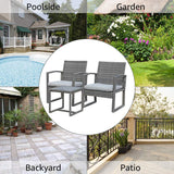 Patiorama 3 Pieces Outdoor Patio Furniture Set, Outdoor Wicker Conversation Set, Patio Rattan Chair Set, Modern Bistro Set with Coffee Table, Garden Balcony Backyard Poolside (Light Gray) Patiorama