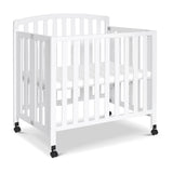 DaVinci Dylan Folding Portable 3-in-1 Convertible Mini Crib and Twin Bed in White, Greenguard Gold Certified DaVinci