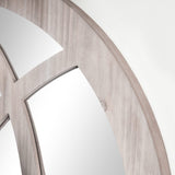 HOMCOM 41" x 31.5" Large Rustic Wall Mirror, Arch Window Mirror for Wall Decor in Living Room, Bedroom, Entryway, Natural HOMCOM