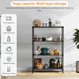 4-Tier Storage Shelves, 36Lx14Wx54H Wire Rack, Height-Adjustable Metal Shelving, Max Load 1000 LBS, Laundry to Garage, Black MKDLUFEI