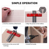 Ruitool Cabinet Hardware Jig Tool, Aluminium Alloy Cabinet Handle Install Template Tool, Adjustable Punch Locator Drill Template Guide, Cabinet Hole RUITOOL