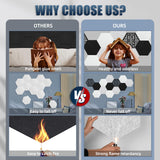 12 Pack Self-adhesive Acoustic Panels, Hexagon Sound Proof Panels, 14 X 12 X 0.4 In Sound Absorbing Panels, Flame Resistant, High-Density Sound Dampening Panels for Recording Studio Home, Offices Tutmyrea