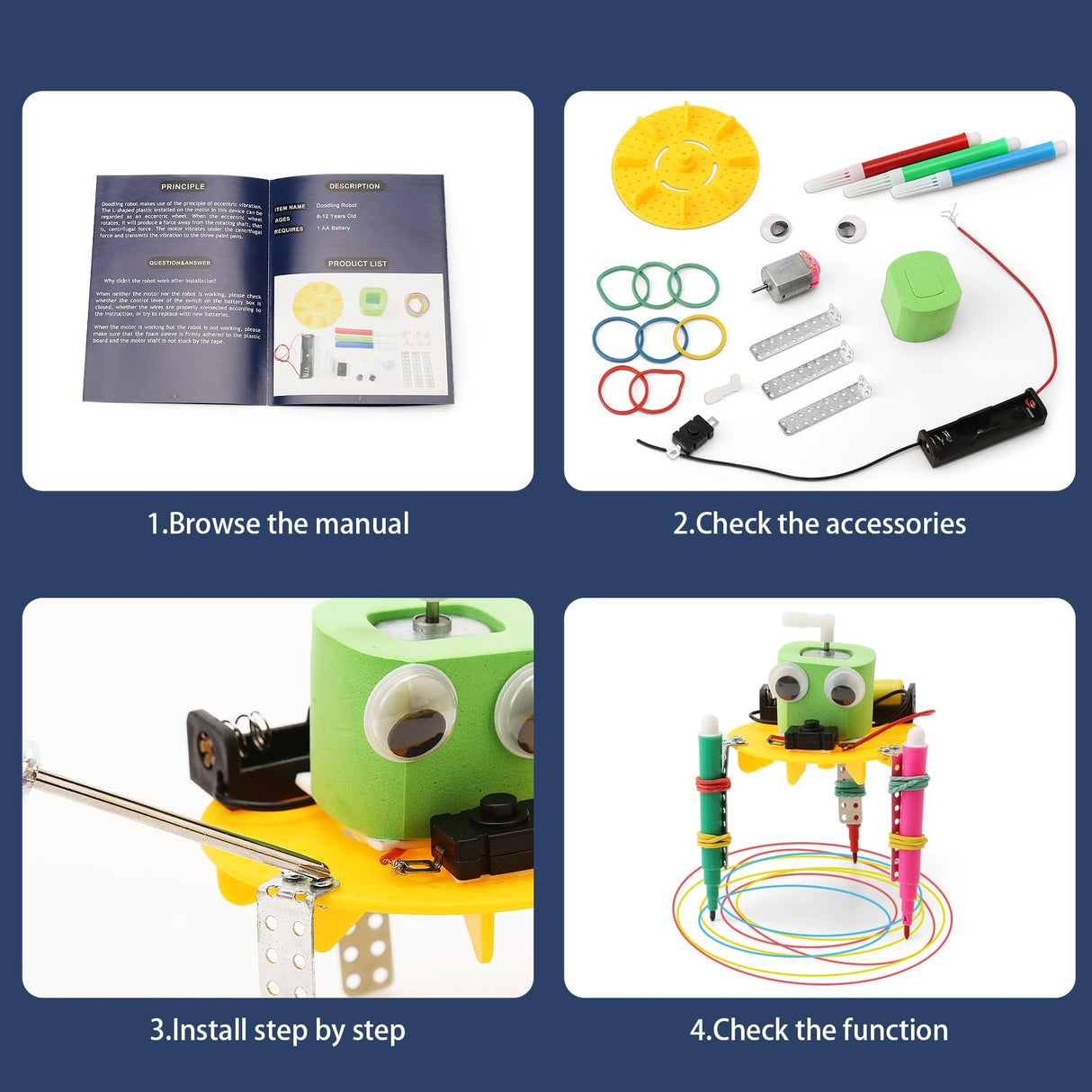 STEM Robotics Kits for Kids Science Kits Ages 5-7 6-8 8-10 8-12, Build A Engineering Robot Building Toys Science Experiments Projects, STEM Toys Activities for Boys Girls Age 8-12 WESAYEE