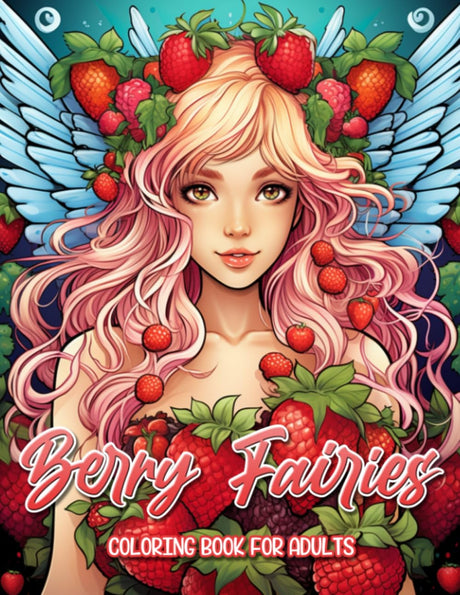 Berry Fairies Coloring Book: An Adult Coloring Book Featuring Cute Fairy Girls with Strawberries, Blueberries, Blackberries and More! WoodArtSupply