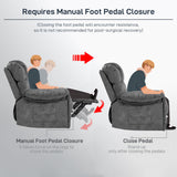 YI DANICA Recliner Chair Modern Ergonomic Lounge Single Sofa Seat Living Room Gravity Recliners Foam Filling 2 Cup Holders & Side Pocket YI DANICA