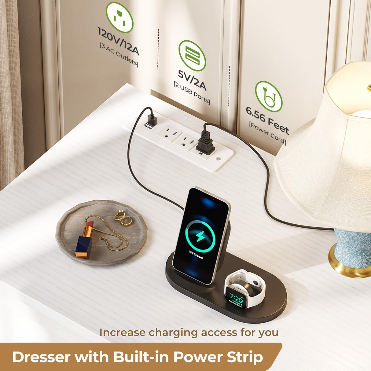 Hasuit White Bedroom Dresser with 9 Drawers, 51.2" Large Drawer Dresser with Charging Station, Wide Farmhouse Dresser Chest of Drawers, Wooden Storage Tower Organizer Dresser for Bedroom, Living Room Hasuit