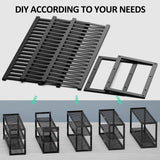Jripae Bamboo Shoe Rack for Closet, Stackable 3 Tier Longer Shoe Organizer Shelf Holder Storage 12-15 Pairs for Entryway Door Hallway Bedroom Garage Space Saving Foldable Black Jripae
