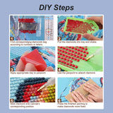 Acudotr Diamond Painting Kits for Adults, 5D DIY Diamond Art Kits for Beginners, Full Drill Diamond Painting Kits for Home Wall Decor, Flag Rose, 12x16 Inch Acudotr