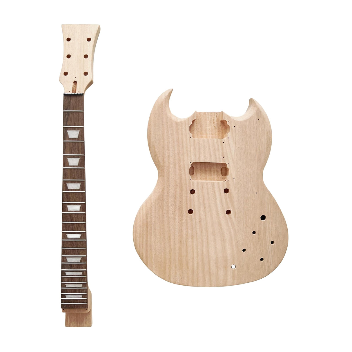 DBL DIY Electric Guitar Kits,SG Style 6 String Right Handed with Mahogany Body Rosewood Fingerboard Alloy Hardware,Build Your Own Guitar DBL