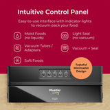 MuellerLiving Vacuum Sealer Machine, Compact Vacuum Sealer Kit with Bags/Roll, LED Light Indicators, Preserve, Marinate, Sous Vide, Black Mueller