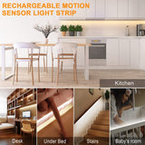 KOLANDY Motion Sensor LED Light Strip - Under Cabinet & Indoor Closet Lights, 6.56ft, 6000K KOLANDY