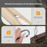 VINGLI Heavy Duty 800 LBS Wicker Hanging Porch Swing with Cushions & Chains, 5FT Outdoor Rattan Swing Bench for Garden, Yard, Lawn (Brown) VINGLI