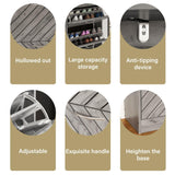 FAMAPY Modern Shoe Cabinet with 3 Flip Drawers, Freestanding Shoe Storage Cabinet, Slanted Design, Shoe Storage Organizer for Hallway Entryway Grey (22.4”W x 9.4”D x 42.3”H) FAMAPY