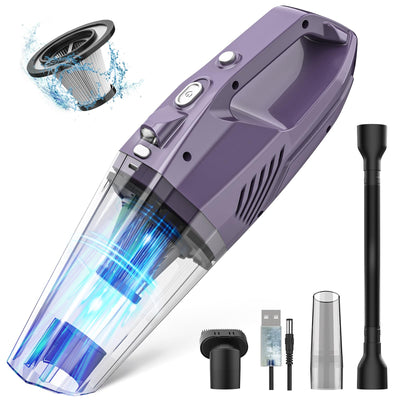 Handheld Vacuum Cordless,Car Hand Vacuum Cordless Rechargeable with Multi Accessories/LED Light,Lightweight Mini Portable Dust Busters Cordless Rechargeable for Car,Office and Home Cleaning
