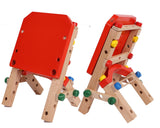 Wooden Nuts and Bolts Set - Construction Work Bench Chair - Wooden Construction Kits for Kids - Wooden Toys for 4 Years Old -Compatible with TOWO Nuts Bolts Set Toys of Wood Oxford