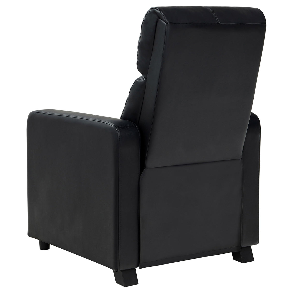 Coaster Home Furnishings - Toohey - Leatherette Upholstered Push Back Recliner Chair with Plush Headrests, Padded Armrests, and Pocket Coil Cushions - Living Room - 30-Inch - Black - 600181 Coaster Fine Furniture