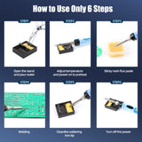 Soldering Iron Kit Electronics, SREMTCH 80W Digital LCD Adjustable Temperature Welding Tool with ON-Off Switch,10 in 1 solder gun SREMTCH