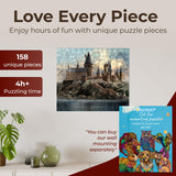 Crafthub Harry Potter Wooden Puzzles for Adults – A3 Size with 158 Pieces Wood Puzzles – Hogwarts Castle – Jigsaw Puzzles with Unique Shapes – 10.8" x 12.5" CRAFTHUB
