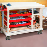 EMBOWLIFE Leveling Casters Set of 4, Workbench Casters with Ratchet Arm, 3300 LBS, Green Heavy Duty Retractable Leveling Machine Casters, Nylon Wheels & Leveling Feet for Shelves and Workbenches EMBOWLIFE