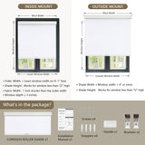 SUNOFF Cordless Blackout Roller Shades Blinds for Windows Free-Stop,Pull Down Room Darkening with Valance,Thermal Insulated Woven Fabric Window Door Blinds for Home,Office,White 34" W x 72" L sunoff