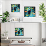 NEWENMO Black Cat Paint by Numbers Kit for Adults, Flowers Water Lilies Paint by Numbers on Canvas Unframed, DIY Oil Painting Perfect for Beginner, Craft, Hobbies and Home Wall Decor 16x16 in NEWENMO