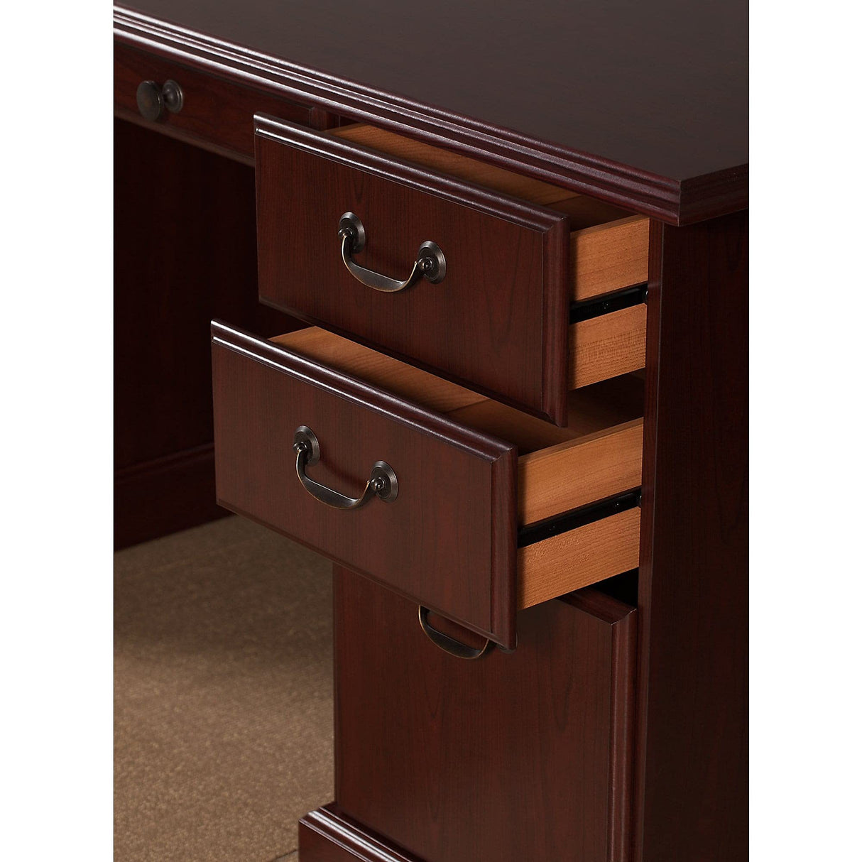 kathy ireland Home by Bush Furniture Bush Furniture WC65566-03K Bennington Executive Desk, Harvest Cherry Bush Business Furniture