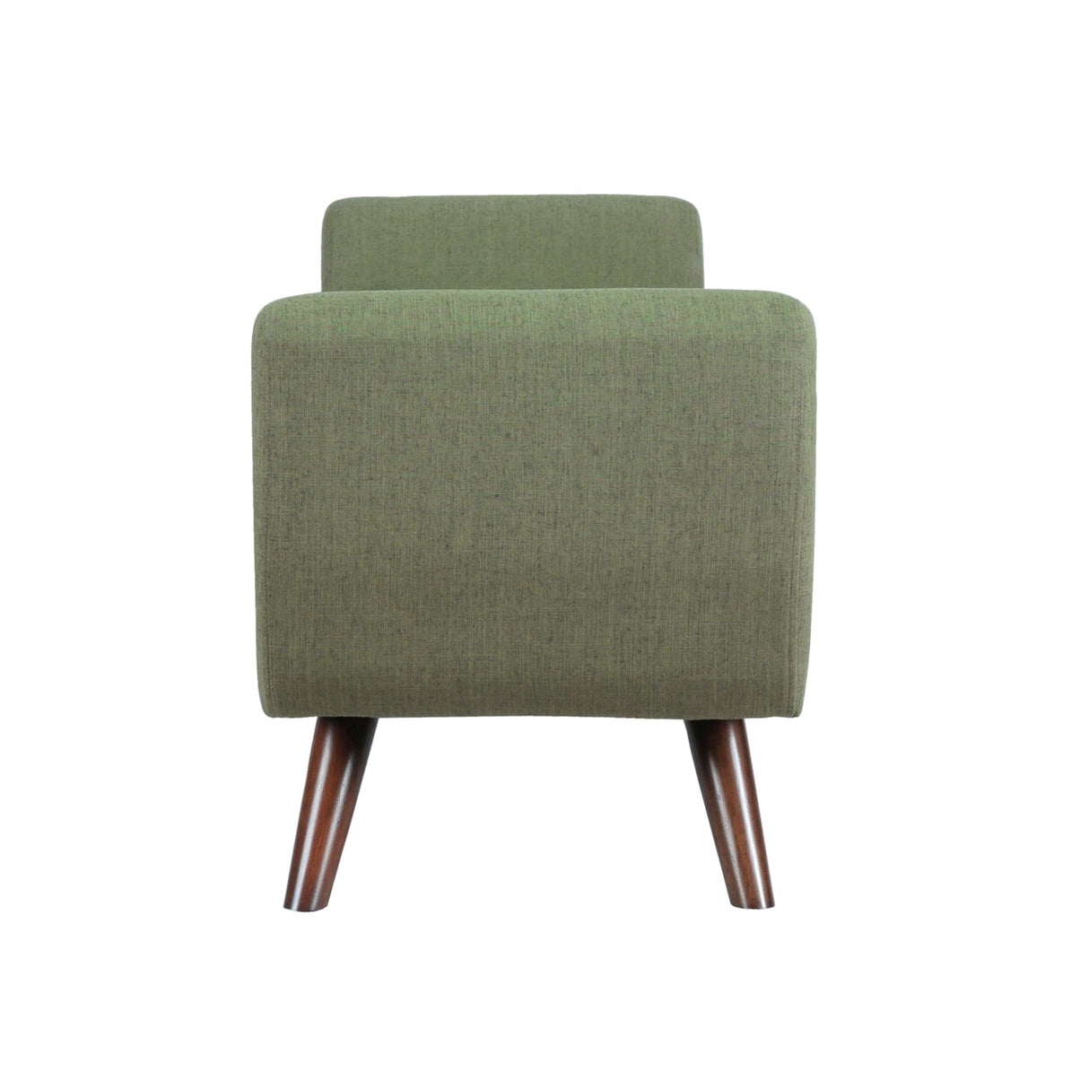 HomePop Modern Storage Bench with Wood Legs Home Décor|Bench with Storage for Living Room & Bedroom - Olive Green Woven HomePop