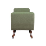 HomePop Modern Storage Bench with Wood Legs Home Décor|Bench with Storage for Living Room & Bedroom - Olive Green Woven HomePop
