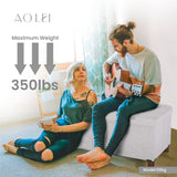 Ao Lei 30 Inches Storage Ottoman Bench with Wooden Legs for Living Room, Folding Foot Rest Removeable Lid for Bedroom End of Bed, Linen Fabric, White Ao Lei