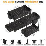Sevenblue 3 Pack Under Sink Organizer, 2-Tier Multi-Use Kitchen Bathroom Organizers and Storage with Sliding Drawer，Bathroom Cabinet Organizer (Black) Sevenblue